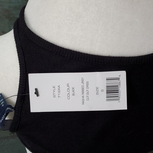 French Connection, Rasha Ribbed Jersey Cutout Maxi Dress, Black, Size Small, NWT - Picture 7 of 8